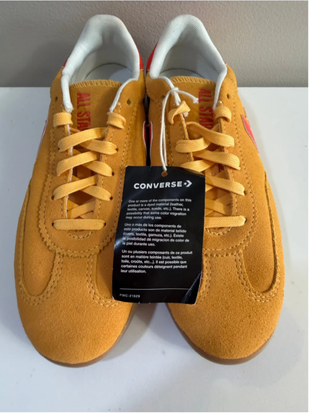 Converse Run Star Trainer Suede Sneakers Mustard Yellow Gum Sole Unisex